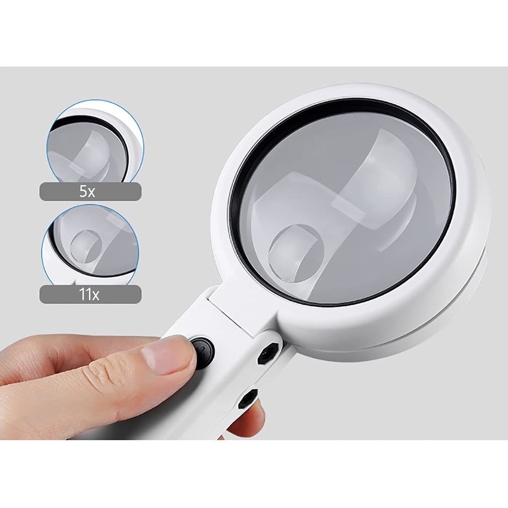 Lupa de Lectura portátil y de sobremesa de Doble Uso, Lupa de Mesa y lámpara de Escritorio con Aumento Ajustable para Lectura, Manualidades y Trabajos de precisión.