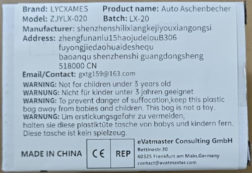 Auto Aschenbecher, LYCXAMES Tragbarer Edelstahl Fahrzeug Rauchfreien Aschenbecher Zigarette mit Deckel & LED Beleuchtet für Autos Vans Outdoor Camping, Schwarz