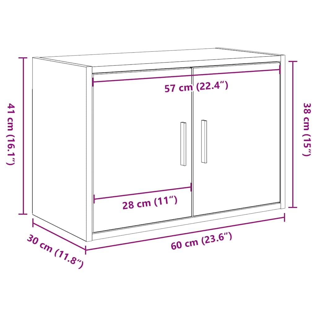 vidaXL Pensili per Garage 2 pz Grigio Cemento in Legno Multistrato