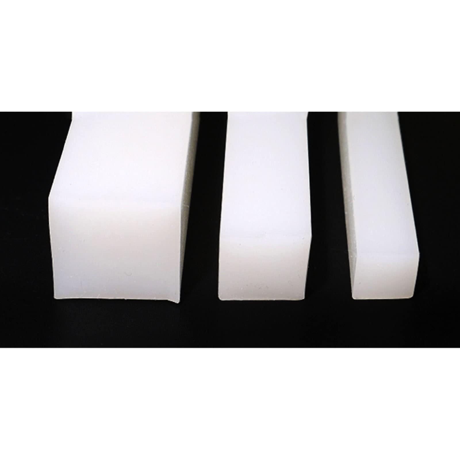 EDFMGH Silicone Rubber Strip, White Solid Square Weatherstrip 6×6mm-30×30mm, Anti Oil High Temperature Seal Gasket, 1pcs(5x15mm)