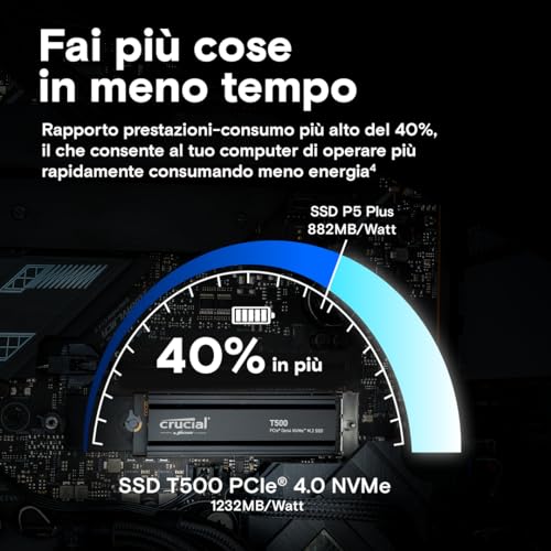 T500 2TB SSD di Gioco Interno M.2 PCIe Gen4 NVMe con Dissipatore & Kit di RAM  Pro Desktop da 48 GB (2x24 GB) DDR5 6000MHz - Hdd - Immagine 3