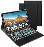 Backlit Keyboard Case with Touchpad Mouse Compatible with Samsung Tab S7+ 12.4“, Case with...
