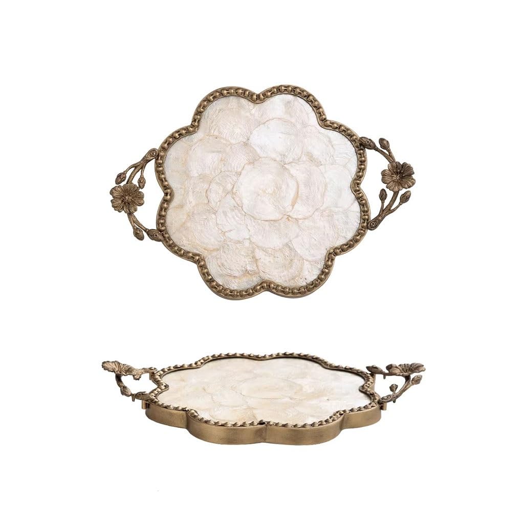 Tray Decor Living Room Shell Tray Creative Storage Fruit Tray Storage Tea Tray Decorative Ornaments Food Tray(B)