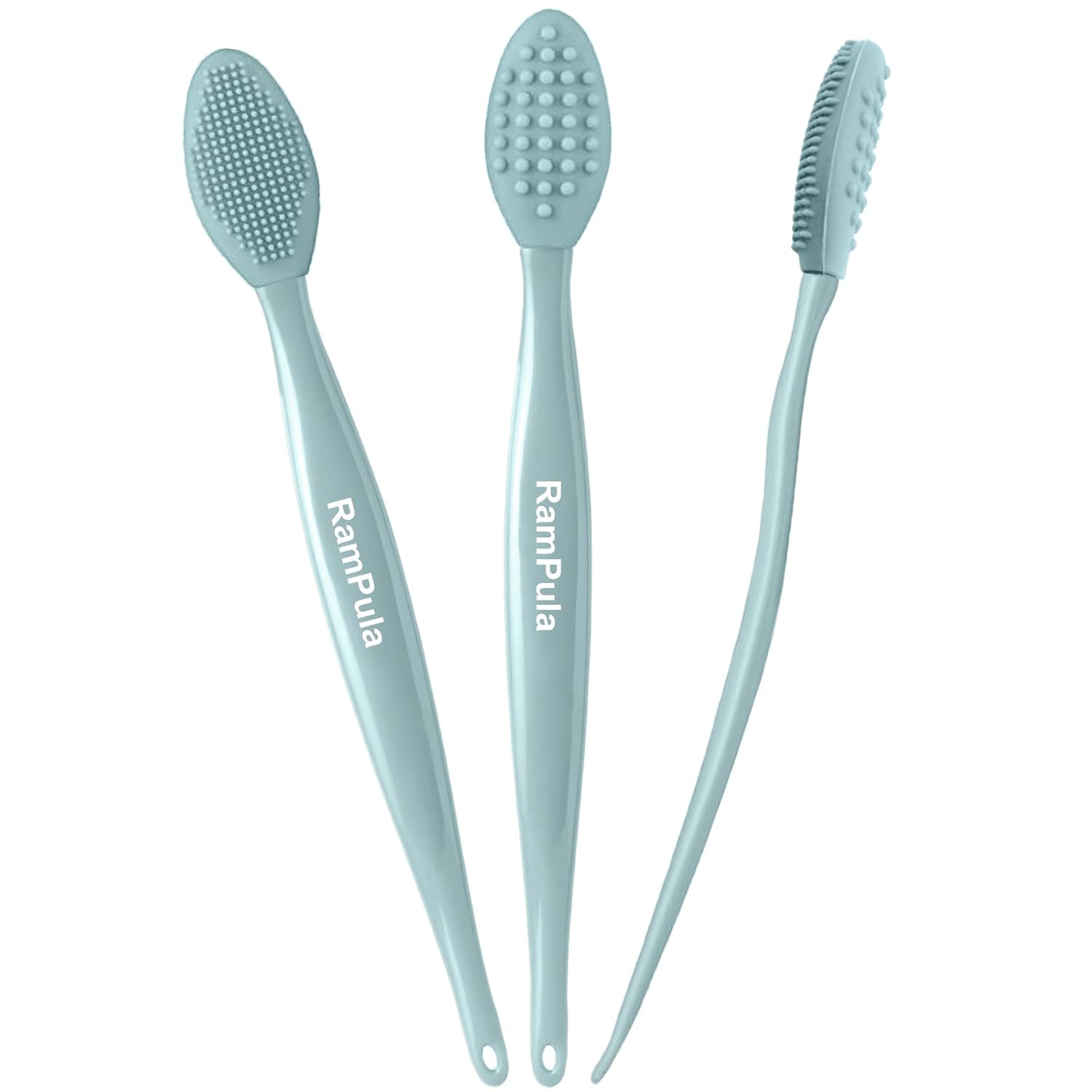 3 Pcs Lip Scrub Brush, Silicone Lip Scrubber Exfoliator, 3-in-1 Double-Sided Lip Brush Tool for Men Women Lip Lightening, Gentle Lip Exfoliator Scrubber Tool for Dark Lips