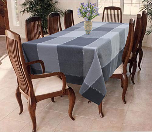 Image of AIRWILL 100% Cotton Square Table Cover for Dining Table | Premium Washable Table Cloth | Soft Durable Fabric for Home Kitchen Restaurant & Coffee Table (Grey, 8 Seater)