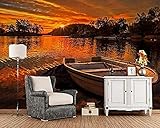 3D Wandbild Landschaft Sonnenaufgänge und Sonnenuntergänge See Boote Himmel Natur Tapete Wohnzimmer Schlafzimmer TV Tapete wandpapier fototapete 3d effekt tapeten Wohnzimmer Schlafzimmer-300cm×210cm