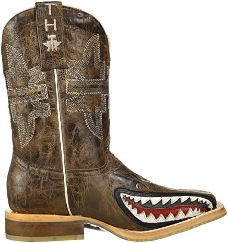 Tin Haul Shoes Boys' Sharky Western Boot, Tan, 2 Medium US Little Kid | Image 5