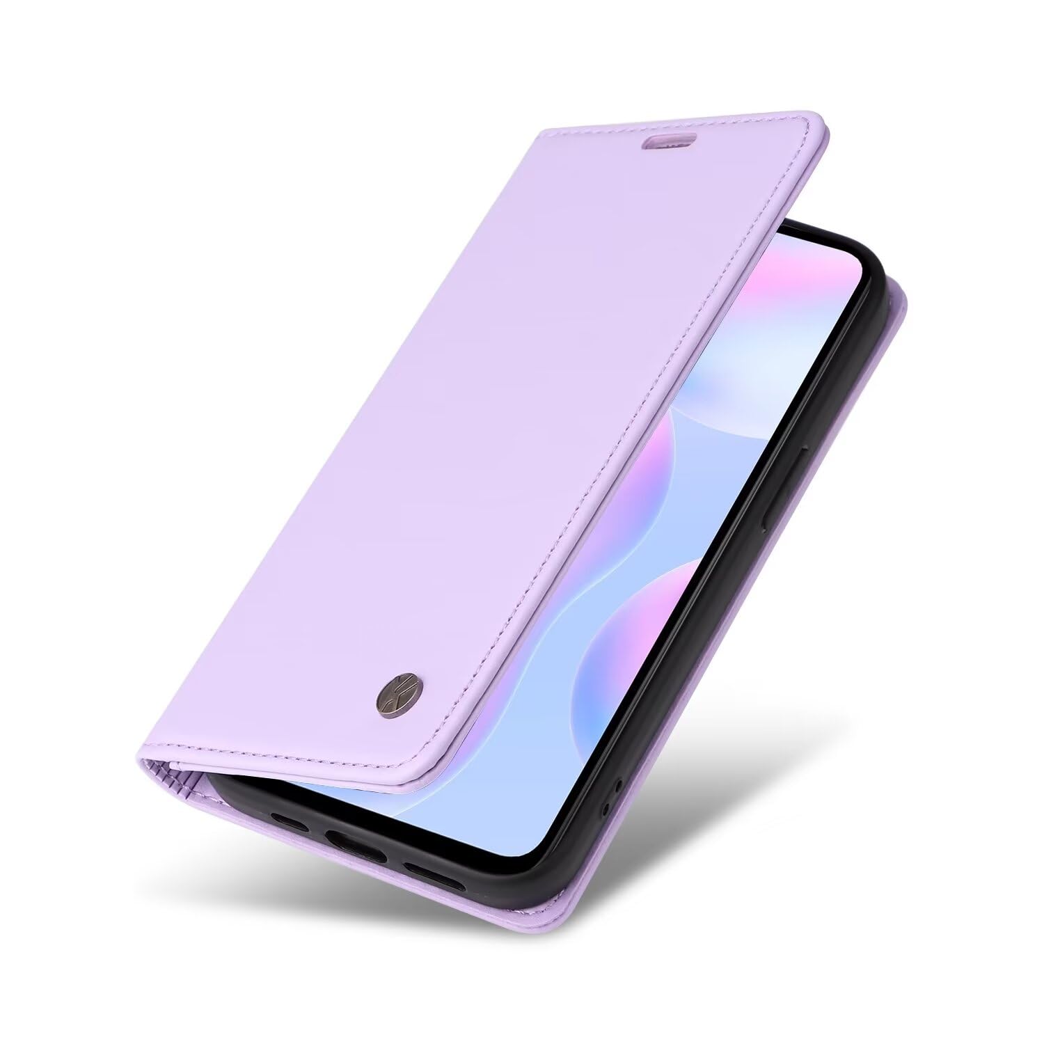 Custodia Magnetica In Pelle PU Con Portafoglio Per Realme C30 4G - Blu, Con Fiore Goffrato E Funzione Stand