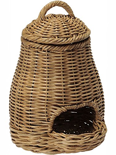 Kouboo1020027 Wicker Garlic Fruit and Vegetable Storage Basket, Small, 7.5" x 7.5" x 10.5" , brown