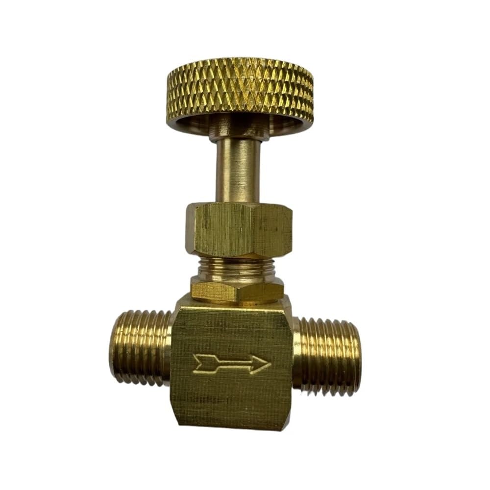 2000 PSI wysokociśnieniowy 1/4 "NPT żeński męski mosiężny zawór igły regulator przepływu wody olej napędowy propan paliwa (męski do żeński)