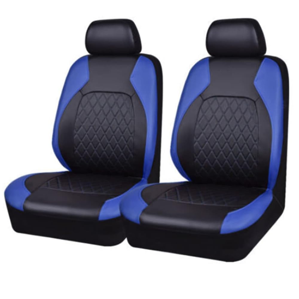 Tvvxio D Blue Car Seat Cover, For Ford Fiesta Titanium 2005-2019 Front Seat And Headrest Covers, Leather Waterproof Nonslip Front Protectors Interior Accessories,