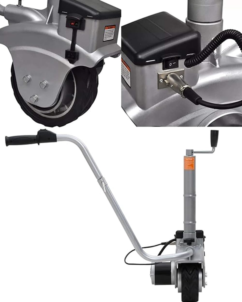 12 V 350 W silnikowy podnośnik koła przyczepy, elektryczne koła podporowe Rv Mover Dolly, uniwersalne akcesoria samochodowe do zaczepów do przenoszenia przyczepy, aluminiowe silnikowe koło podporowe