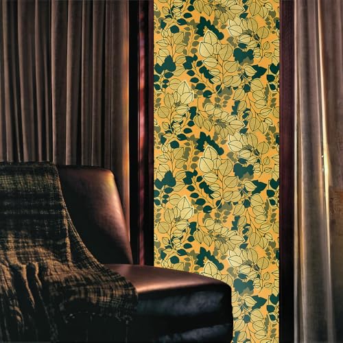Vinilo decorativo de ventana 15.7x118in Boho amarillo miniatura 2