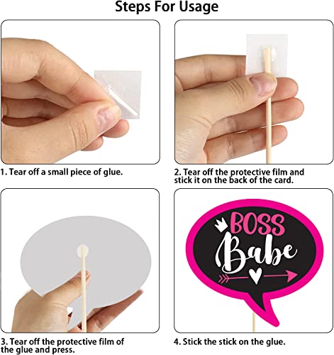 Image of Party Propz Birthday Props For Girls - Set of 20 Pcs Party Prop For Adults Girls | Birthday Props For Women | Photobooth prop Birthdays | Birthday's Decoration Items For Girl | Pink, Black (Cardstock)
