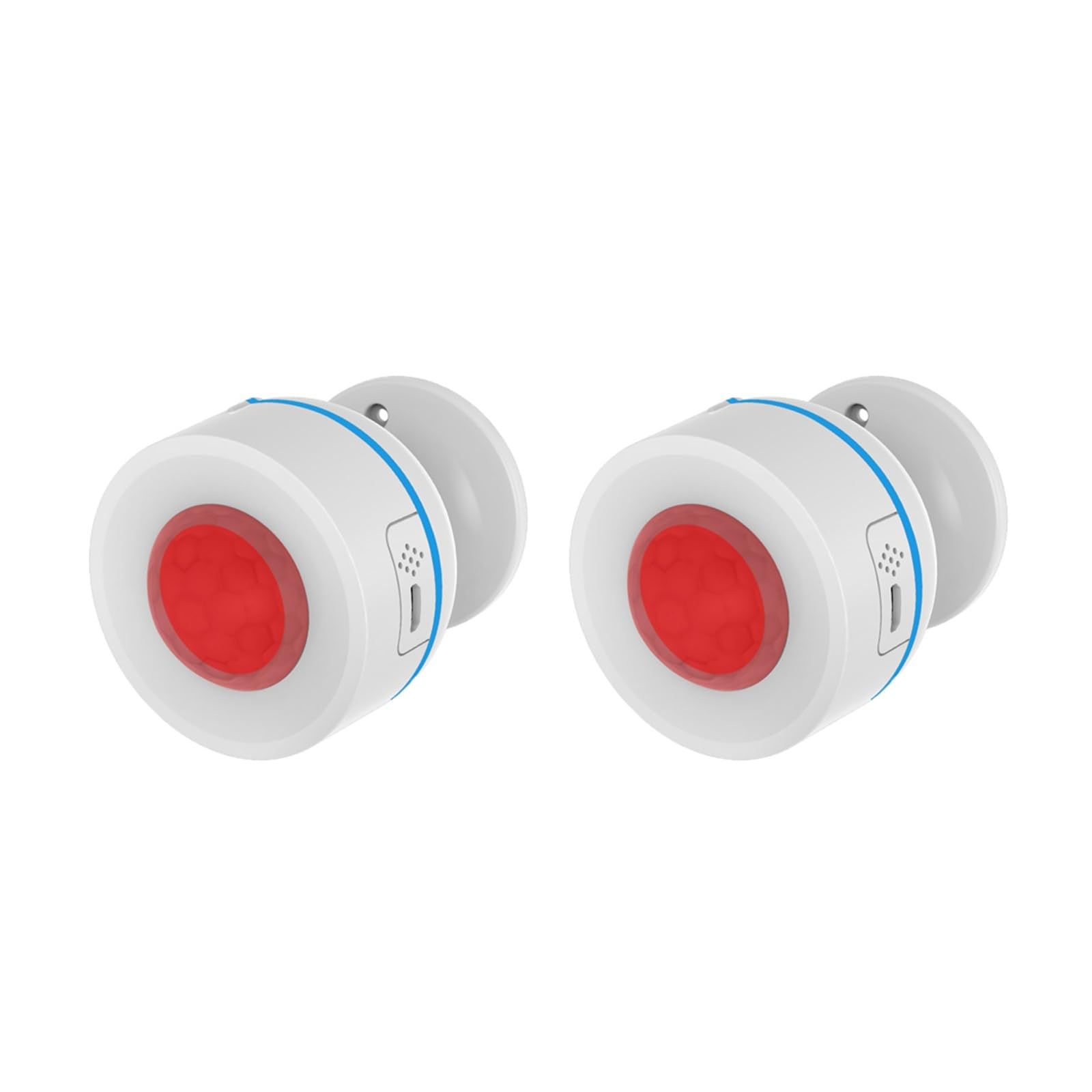CUDTAPI Motion Sensor Mini Infrared Human Body Detector Movement Alarm W/Temperature Humidity Detection(2PCS)