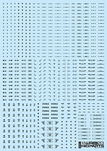 HIQ Parts RB03 Caution Decal 1/144 One Color Dark Gray Water Transfer