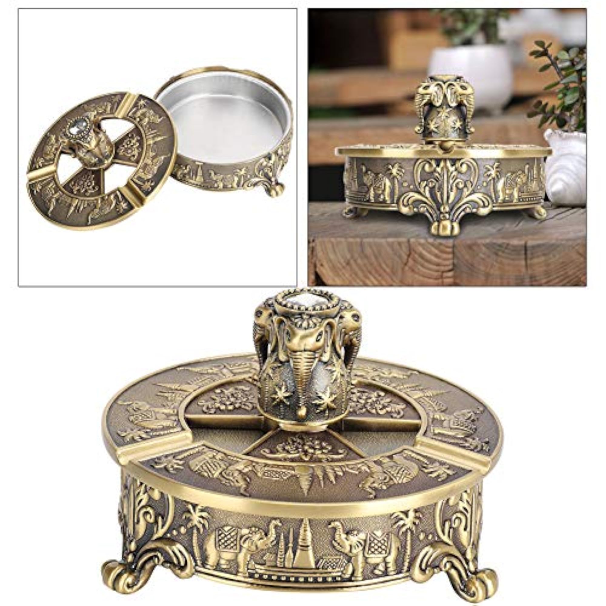 Vintage Ashtray with Lid for Home and Hotels