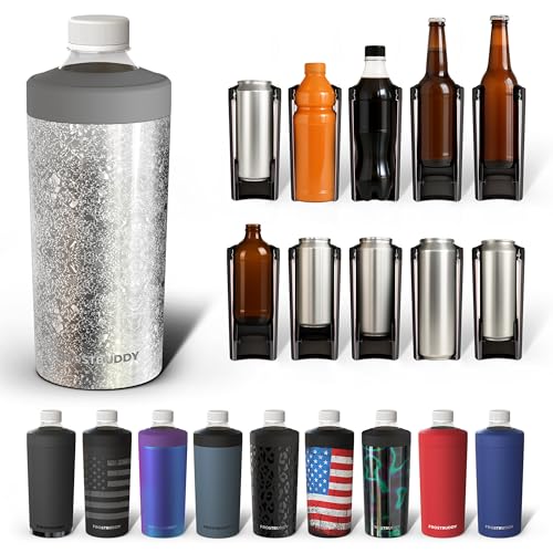 Image of Universal Buddy XL Can Cooler by Frost Buddy - Fits 12-ounce, 16-ounce, 20-ounce, and 24-ounce Cans and Bottles - Keep Your Drinks Refreshingly Chilled for over 12 hours. (Silver Sleigh)