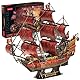 CubicFun 3D Puzzle Rot Black Pearl für Erwachsene Kinder Laser Queen-Anne’s-Revenge mit 391 Teilen,Piratenschiff Modellbau-Set für Zimmerdekoration,Geburtstagsgeschenk für Frauen Männer
