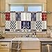 DOMIKING Nautical Style Anchor Kitchen Curtains and Valance Set Light Filtering Tier Curtains Short Valance for Bedroom Kids Child Baby Nursery Room, 57x36 Inch