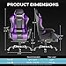 GTPLAYER Gaming Chair, Computer Chair with Footrest and Lumbar Support, Height Adjustable Game Chair with 360°-Swivel Seat and Headrest and for Office or Gaming (Faux Leather, Purple)