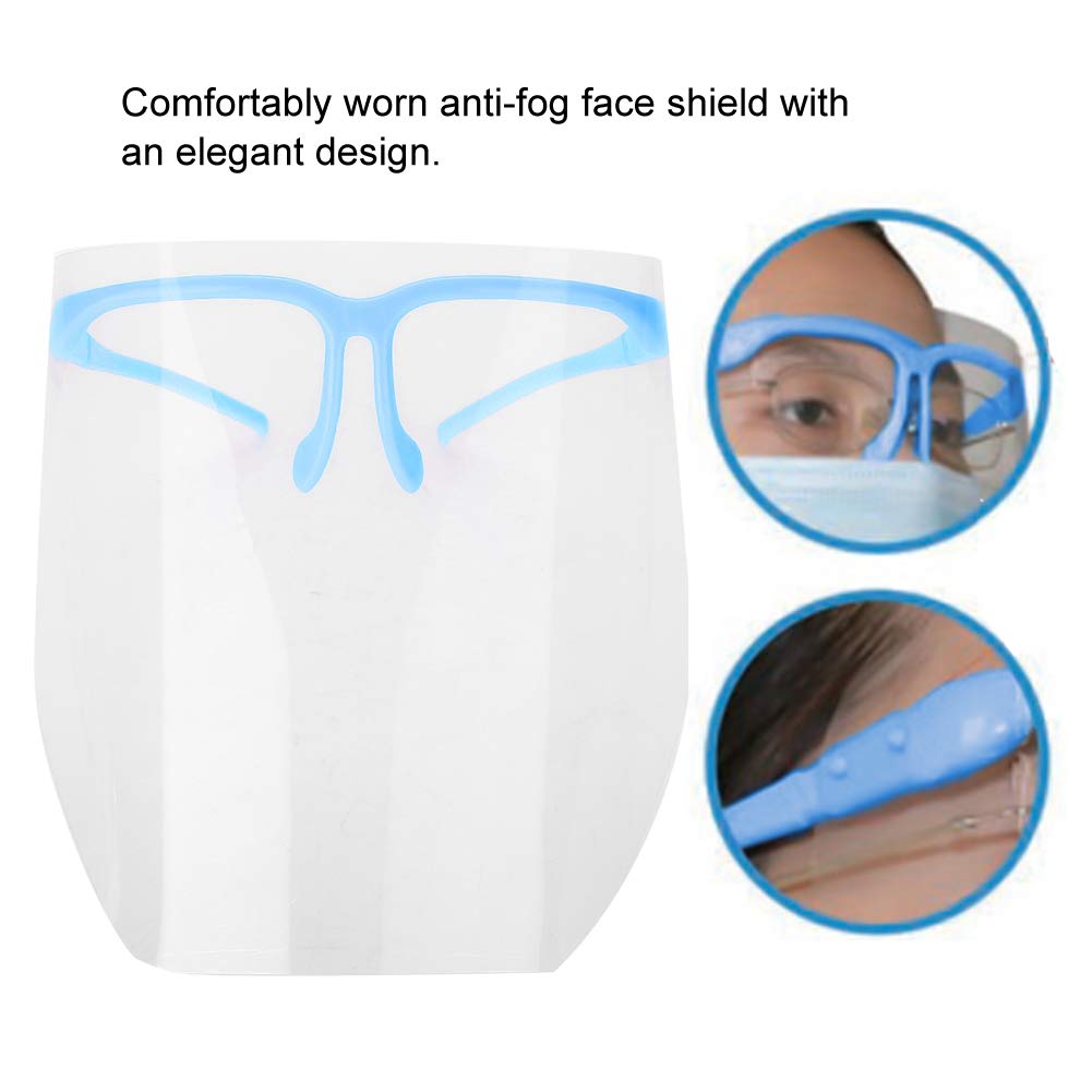 Protector Facial Reutilizable con Visera Antivaho, 10 Piezas, Azul