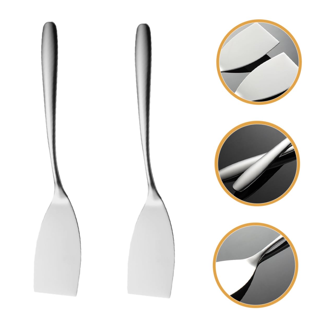 TOPBATHY 5set Spatola in Acciaio Tornitori Pinna Doppio Rack di Asciugatura Set Cucina Gadget Cucina Paletta Barbecue Pala per Cucina Pala da Cucina Acciaio Inossidabile Silver 2 Pezzi*5