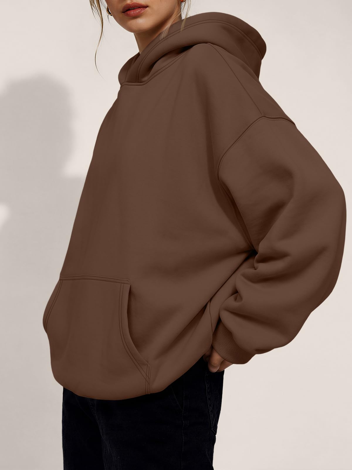 Trendy Queen Modne damskie bluzy z kapturem oversize, bluzy polarowe, jesienne swetry, zimowe ubrania