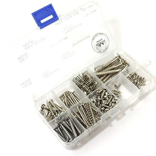 MAKA Guitar Screw Kit Assortment Box Kit for Electric Guitar Bridge, Pickup, Pickguard, Tuner, Switch, Neck Plate, with Springs, 9 Types, Total 149 Screws, Chrome - Thumbnail 4