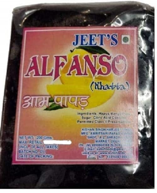 JEET by KSHS Amritsari Imli Aampapad,Black Dry Khatta, Alphanso Mango (800Grams)