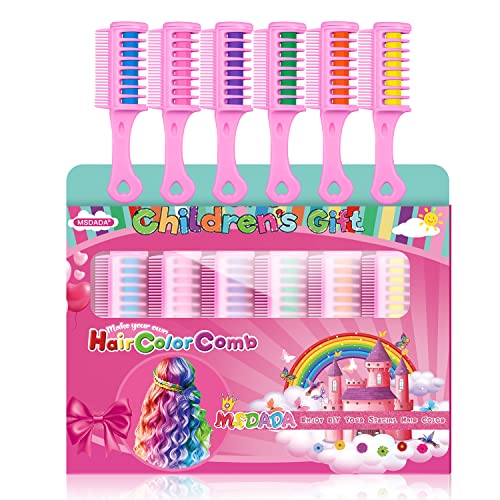 New Hair Chalk Comb for Girls and Kids with light hair, Washable Temporary Hair Color Dye for Kids Ages 5 6 7 8 9 10+ Birthday Party Gift Cosplay DIY, Christmas, Upgrade