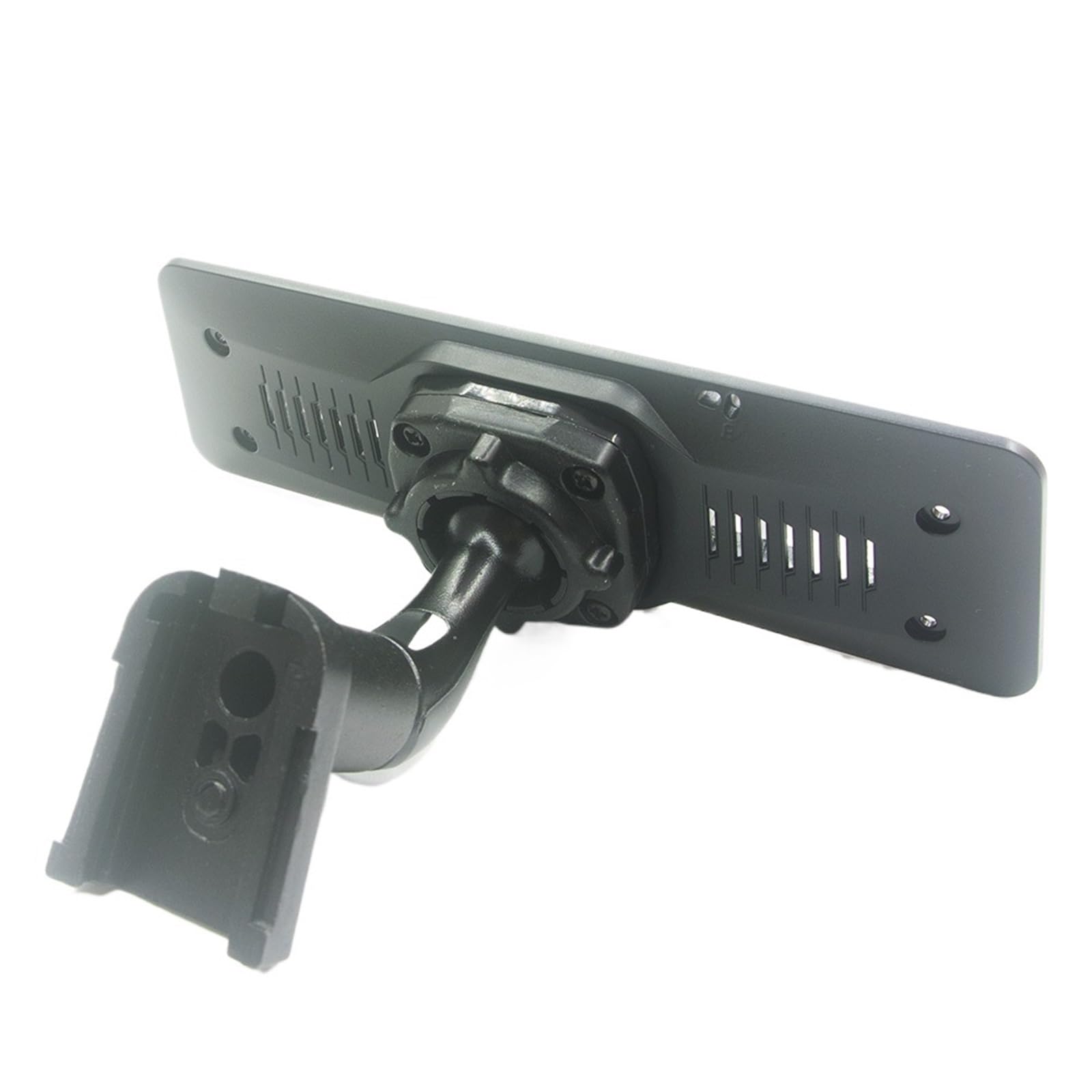 JKELPV Car Radio Frame Kit Rear View Mirror Back Plate Panel + Mirror Dash Cam Mount Bracket Arm For Car DVR Instead Of Strap Radio adapter