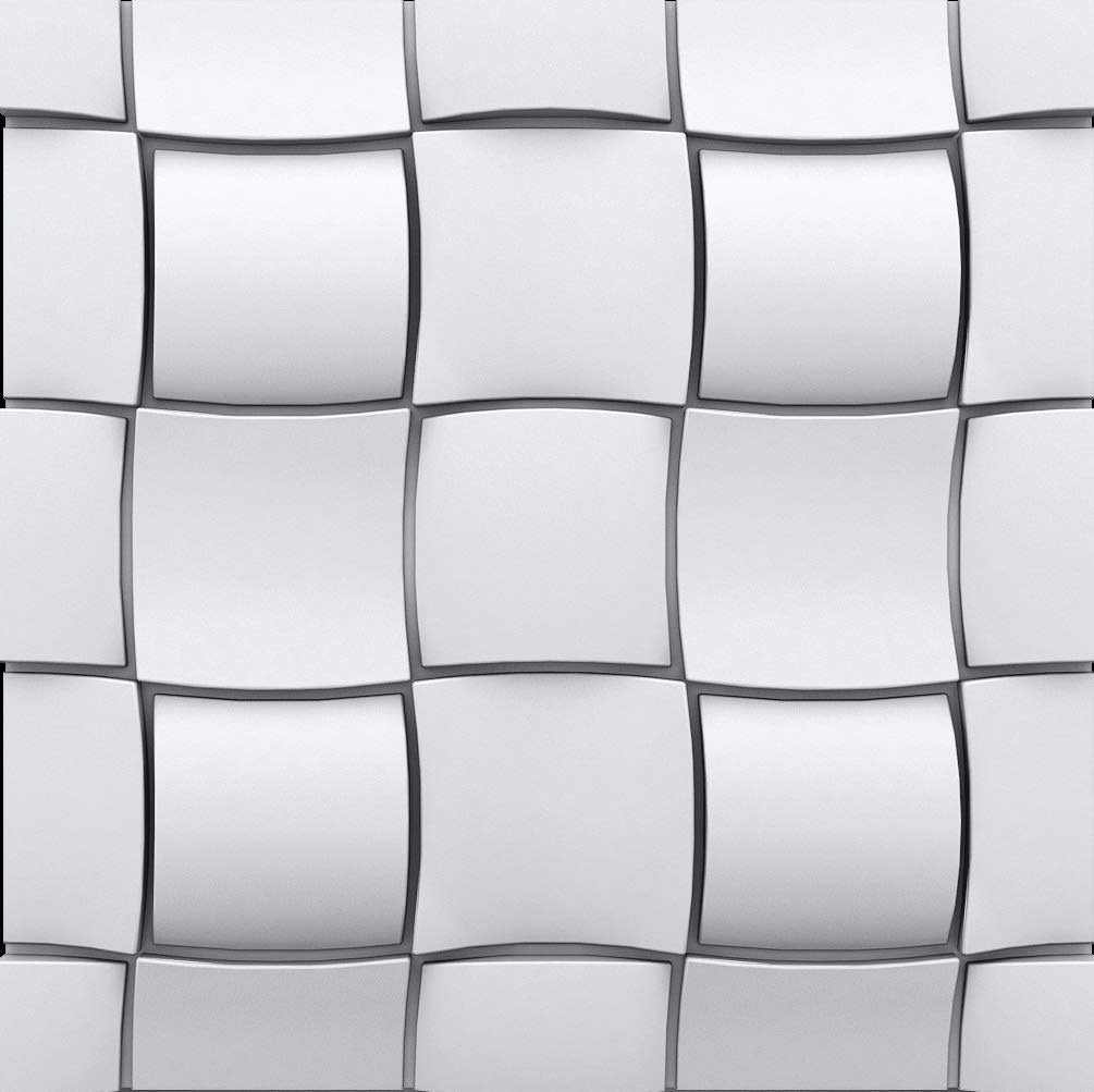 À LA MAISON CEILINGS RK-SWP-PW Rubik Foam DIY Glue-up Seamless Wall Panels (Case / 48 sq.ft), White