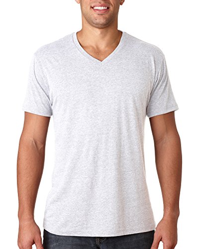 Next Level Men's Triblend Vee Tee - HEATHER WHITE 6040 L