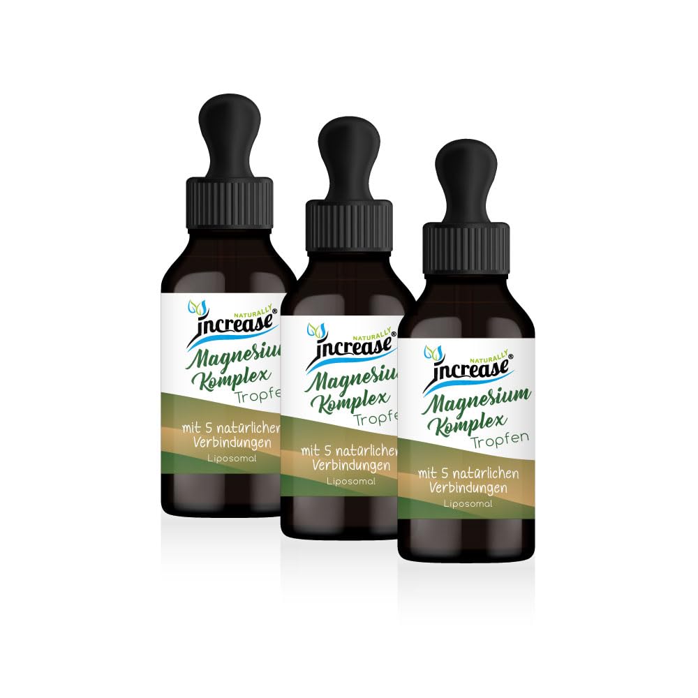 Nimm 3, zahl 2 Aktion Liposomale Magnesium Komplex Tropfen hochdosiert - (270.000mg in 3 Flaschen) 3000mg Komplex pro Tag davon 1500 mg Magnesium - MCT Öl - Hohe Bioverfügbarkeit