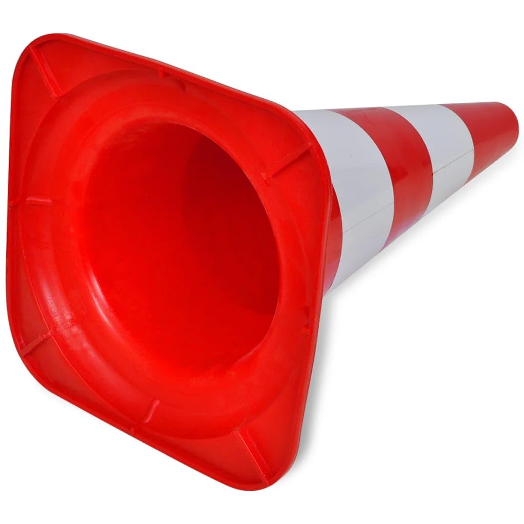 vidaXL 10x Coni Stradali Segnaletici Riflettenti Rosso e Bianco Spartitraffico