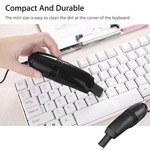 Mini Computer Vacuum USB Keyboard Cleaner PC Laptop Brush Dust Cleaning Kit (Black)