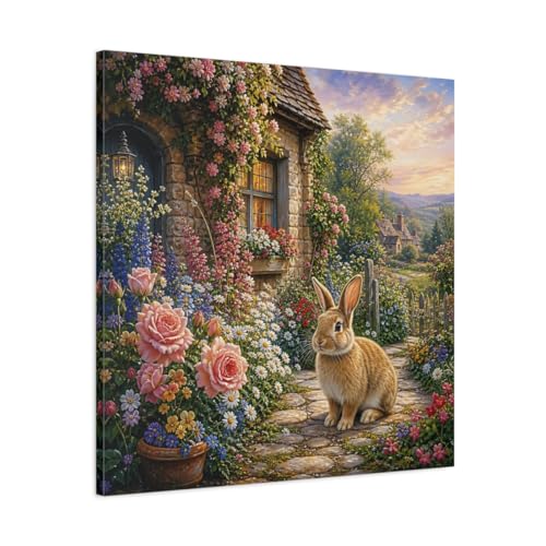Toile lapin de conte de fée avec châssis épais de 3 cm de qualité