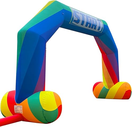 Línea de meta inflable del arco iris del comienzo los 20ft con el ventilador de 240W, arco inflable al aire libre para el comercio publicitario de