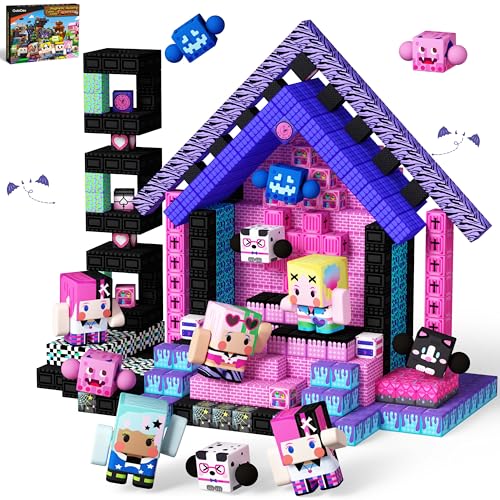 GobiDex 108PCS Magnetic Building Blocks & Figures Playset - STEM Princess Sensory Toys to Build a MagWonder World, Pretend Play Birthday Gift for Girls Ages 3+ (0.8 in)