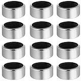 SAFIGLE 12 StüCk Edelstahl Wein Tropfringe Auslaufsichere Flaschenkragen Mit Schwarzem Samtbezug Tropfstoppend Weinflaschen Schutz FüR Bar Gartenparty Picknick ZubehöR