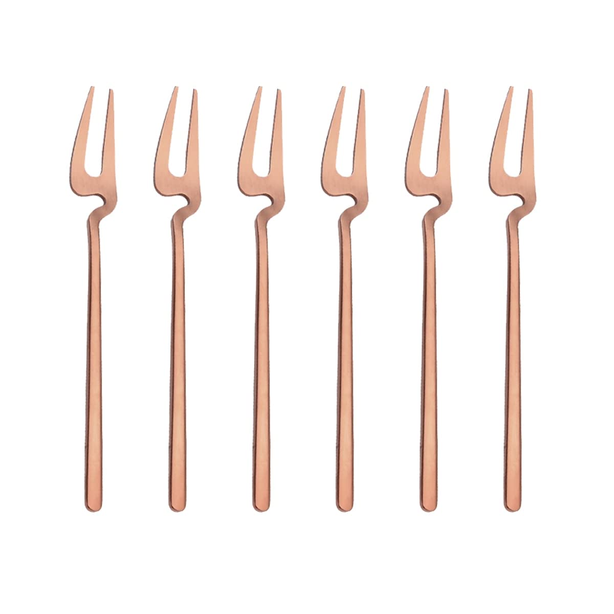 6 unids/set Black Fork Set Tea Cake Snack Tenedor Tenedor Tenedor Cubiertos mate Acero Inoxidable Vajilla Postre Fruit Fork Footware Set (Color : A Rose)