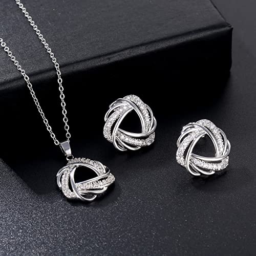 Juego de joyas KnSam con colgante de circonitas para regalar en aniversarios 3