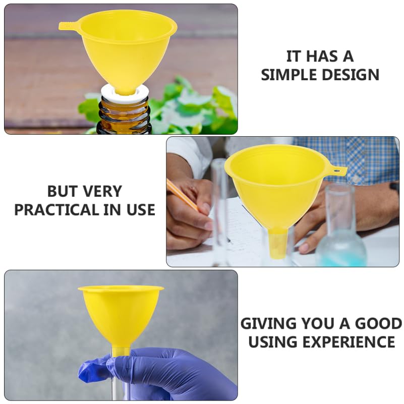 PRETYZOOM 15pcs Plastic Funnel Funnel for Laboratory Kitchen Use Lightweight Design for Easy Liquid Transfer and Storage
