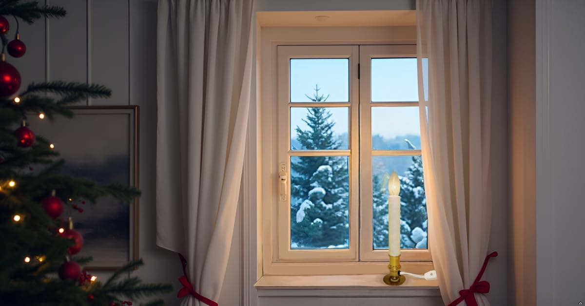 Brite Star Electric Window Candle Lamp - Perfect for Windows, Kitchen & Christmas Decor - Plug in 10 inch Brass Plated Base, White Candle Light, On/Off Switch