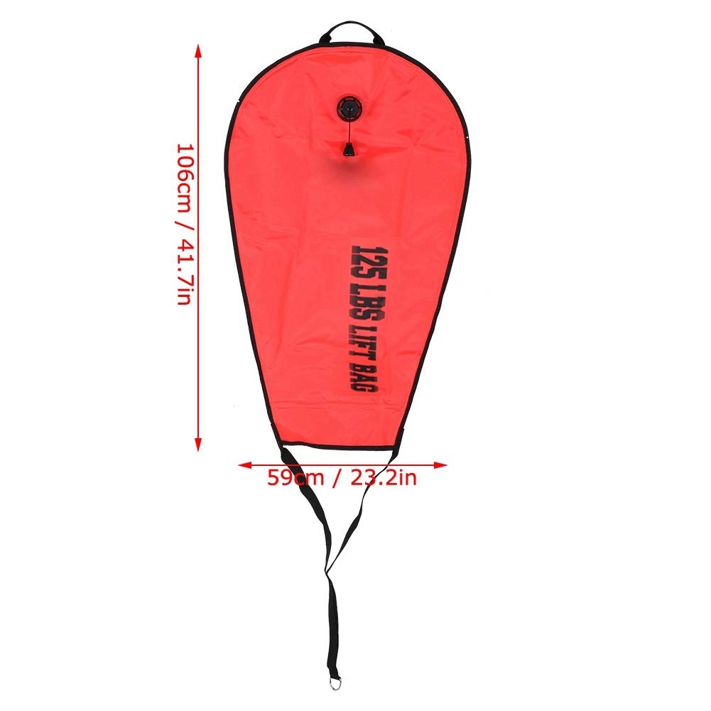 Drfeify Sacca di Sollevamento per Immersioni Subacquee 60LBS 125LBS con | Rivestimento in Nylon TPU 210D, Antideflagrante, Valvola di Sovrapressione, a D in Acciaio Inossidabile 316, Boa di
