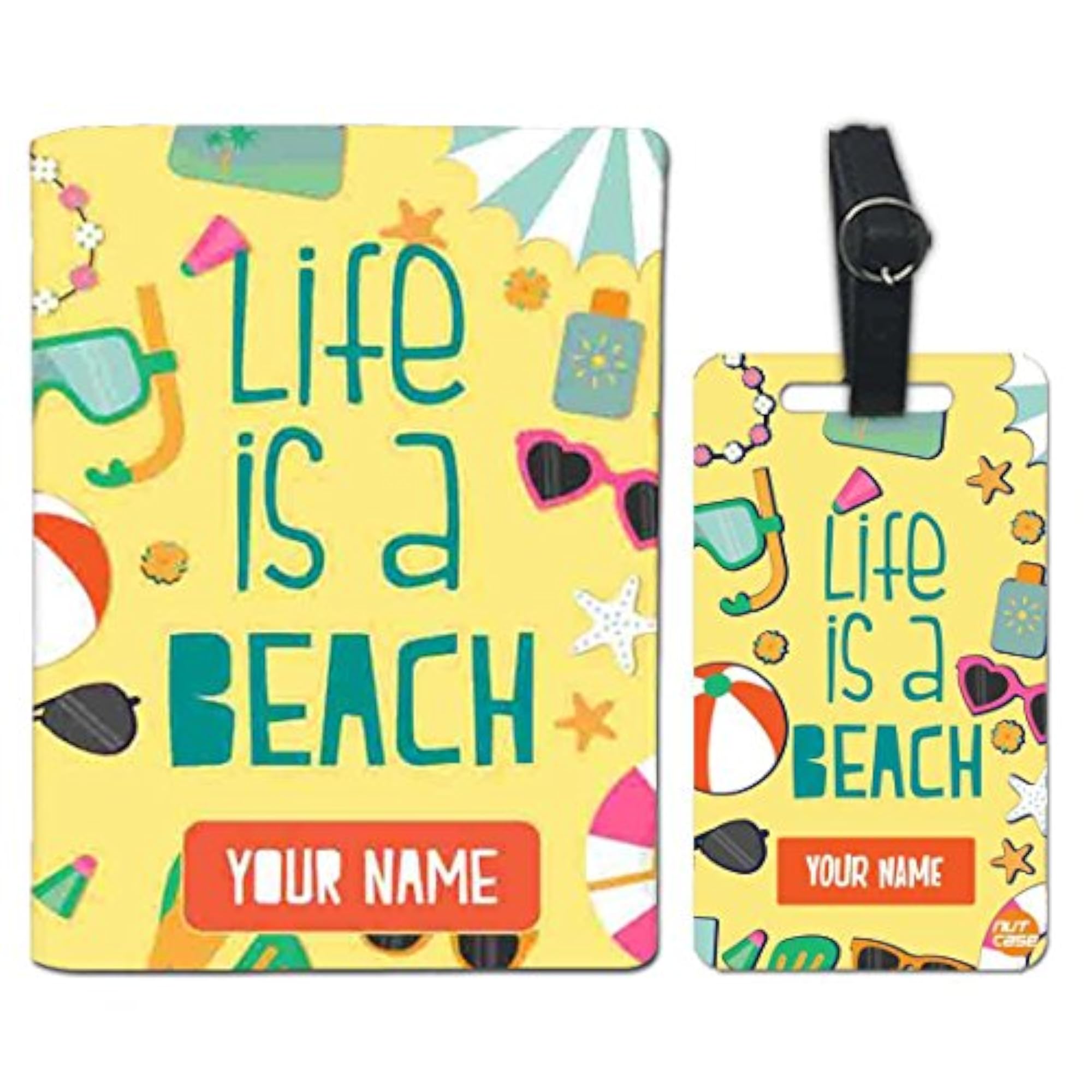 Personalized Passport Cover with Customized Luggage Tag Set