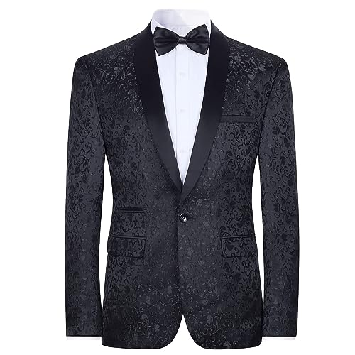 Cloudstyle Mens 2 Piece Floral Jacquard Dress Suit Set 1 Button Print Dinner Jacket Pants2