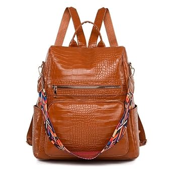 ProArch Anti-Theft Croco Backpack & Purse for Women | Shoulder Bag for Women and Girls | College Bag for Girls | Multipurpose Travel Bag | Durable | PU Leather