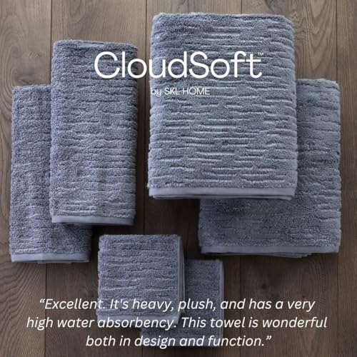 SKL Home CloudSoft Handtuch-Set, Baumwolle, 6-teilig, Rauchblau – Ansicht 6